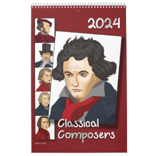 Composers Portraits, Modern Style, 2024 Calendar
