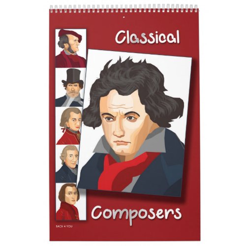 Composers Portraits Modern Style Calendar