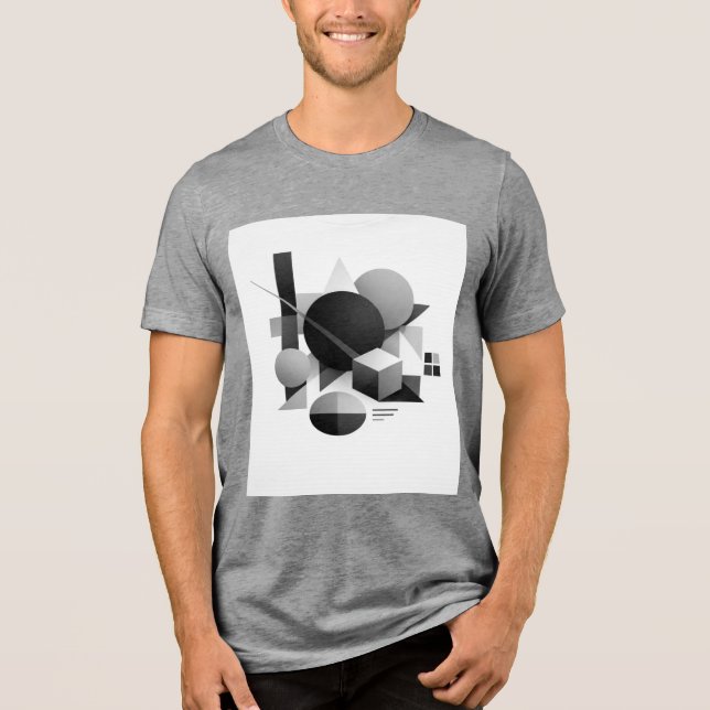 Composición geométrica en equilibrio monocromático Tri-Blend shirt (Front)