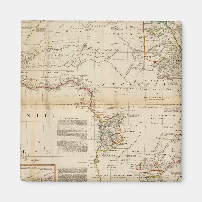 Composite Africa hand colored map Magnet (Front)