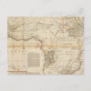 Composite Africa hand colored map Postcard