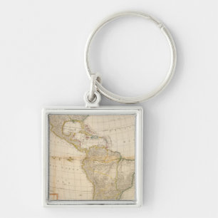 Composite America hand colored map Keychain