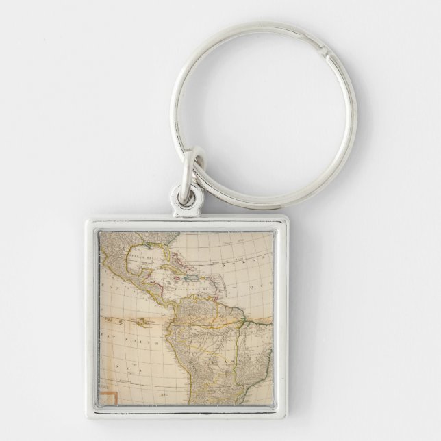 Composite America hand colored map Keychain (Front)