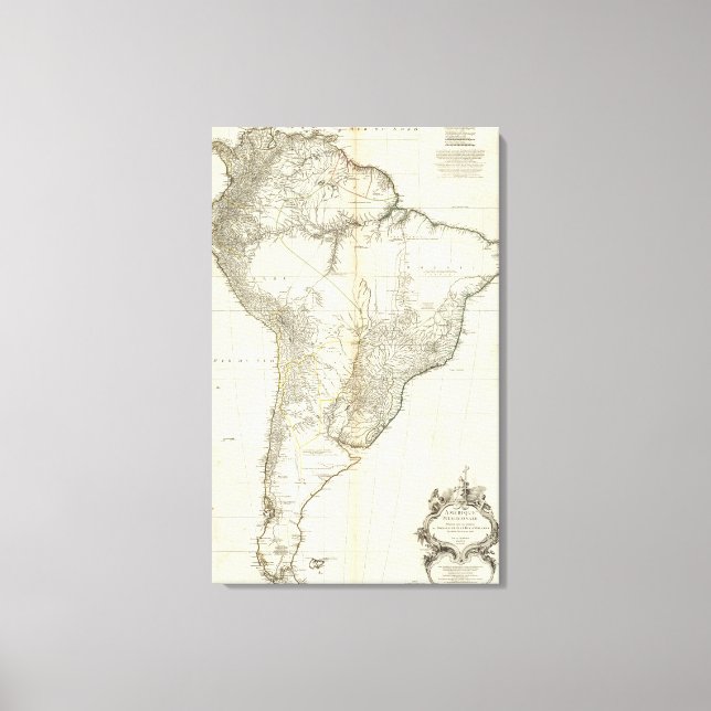 Composite American Engraved Map Canvas Print (Front)