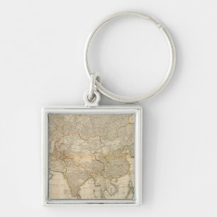 Composite Asia hand colored map Keychain