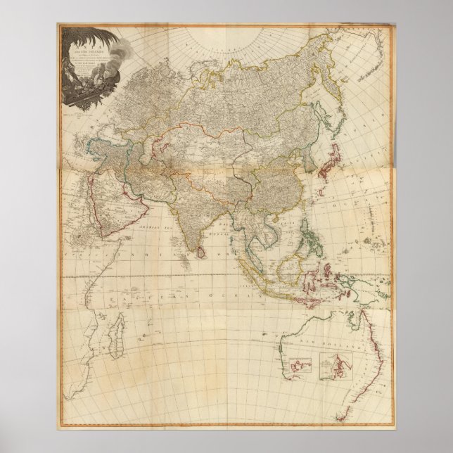 Composite Asia hand colored map Poster (Front)