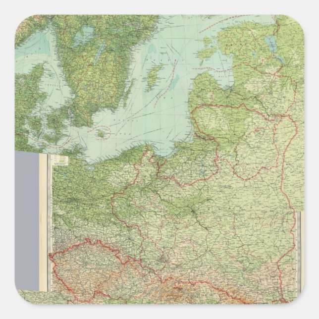 Composite Central Europe Square Sticker (Front)