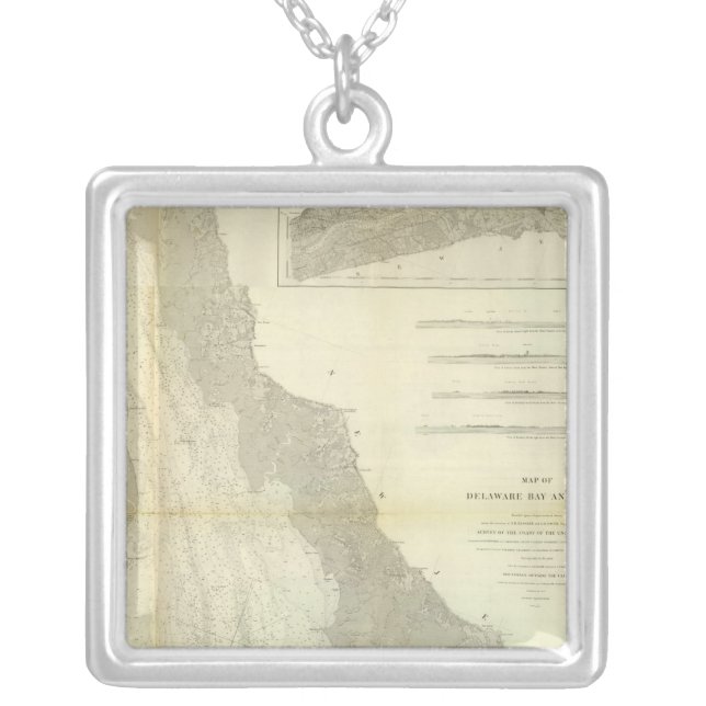Composite Delaware Bay, River Silver Plated Necklace (Front)