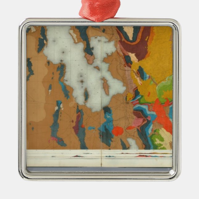 Composite Geological maps IV, 40th Parallel Survey Metal Ornament (Front)