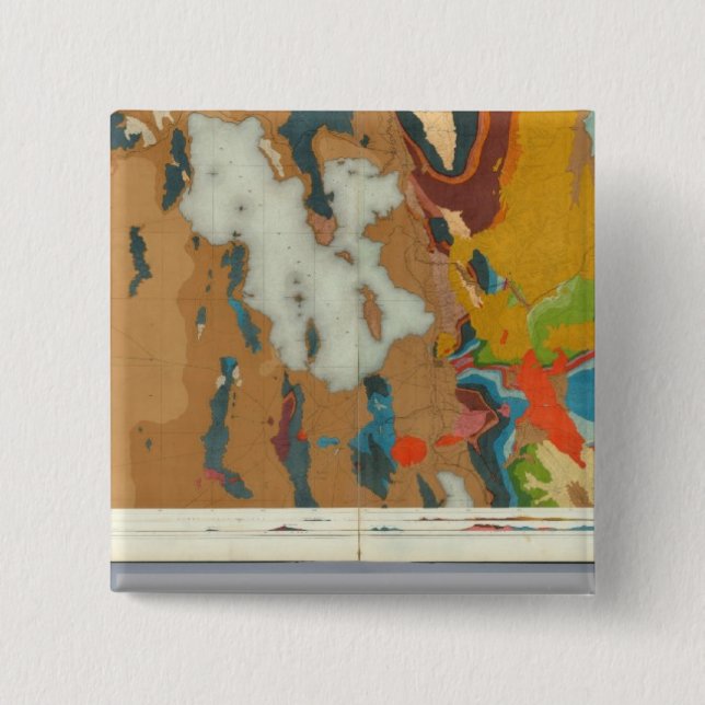 Composite Geological maps IV, 40th Parallel Survey Pinback Button (Front)