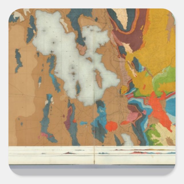 Composite Geological maps IV, 40th Parallel Survey Square Sticker (Front)