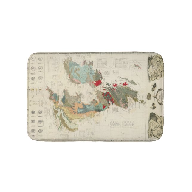 Composite Geological, palaeontological map Bathroom Mat (Front)