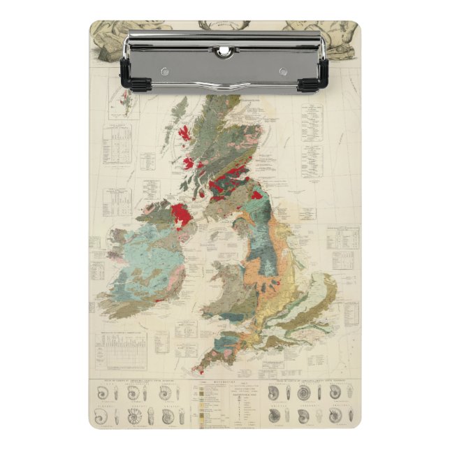 Composite Geological, palaeontological map Mini Clipboard (Front)