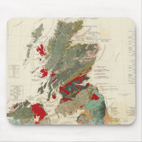 Composite Geological palaeontological map Mouse Pad