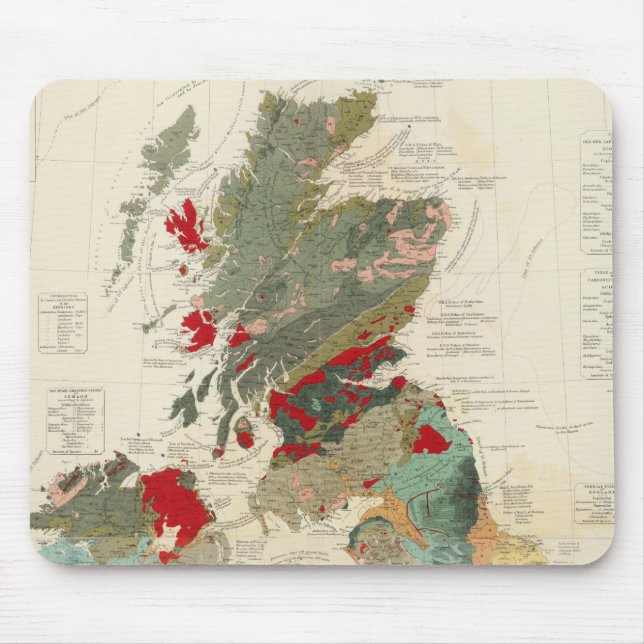 Composite Geological, palaeontological map Mouse Pad (Front)