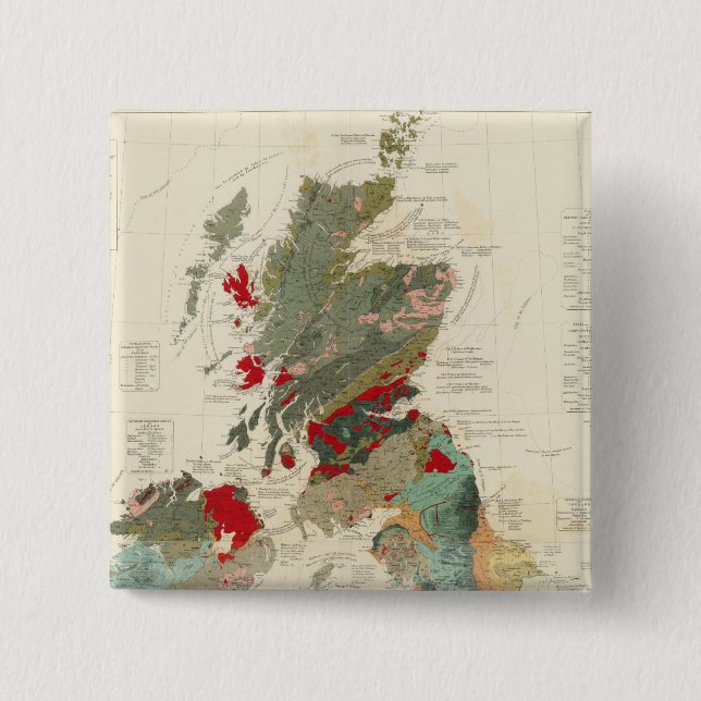 Composite Geological, palaeontological map Pinback Button (Front)