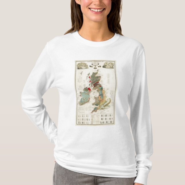 Composite Geological, palaeontological map T-Shirt (Front)