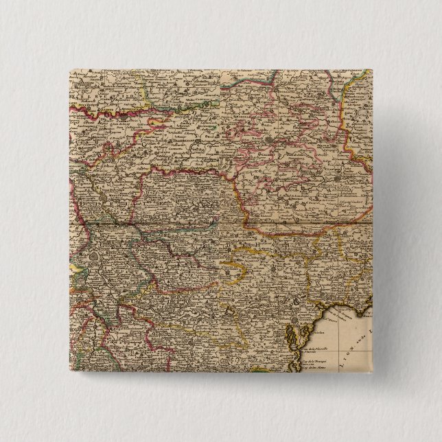 Composite map of french settlements pinback button (Front)