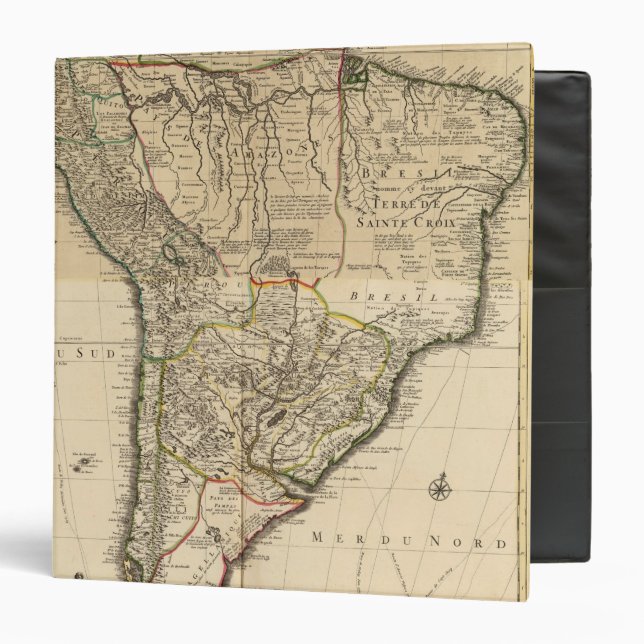 Composite map of South America 3 Ring Binder (Front/Inside)