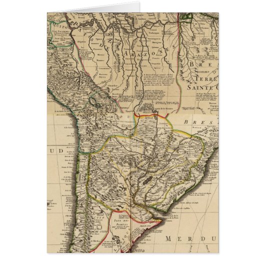 Composite map of South America Cards (Front)