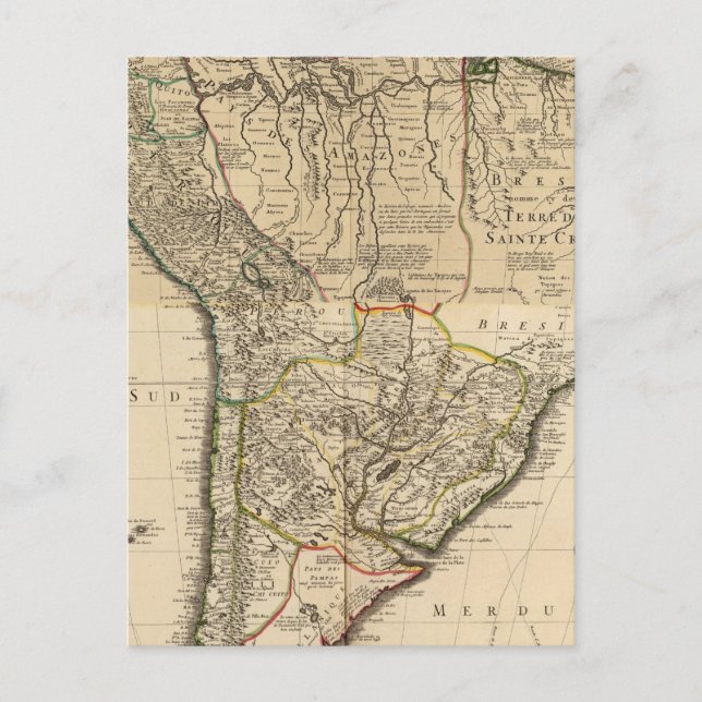 Composite map of South America Postcard (Front)