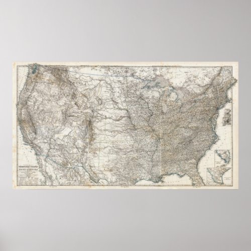 Composite Map of United States of America Poster