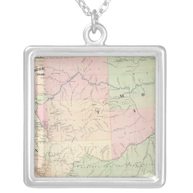 Composite Montana, Idaho Silver Plated Necklace (Front)