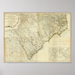 Composite North & South Carolina Poster
