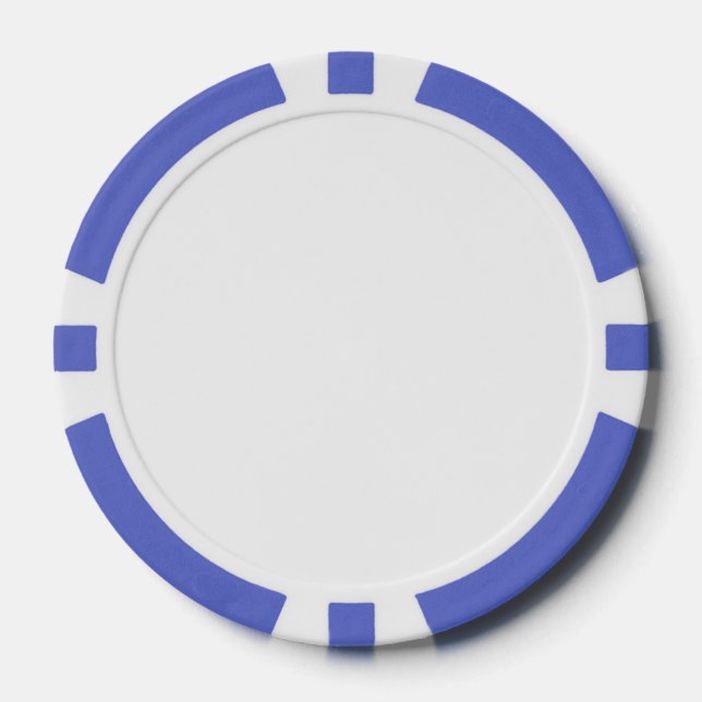 Composite Poker Chips, Blue Striped Edge Chips (Front)