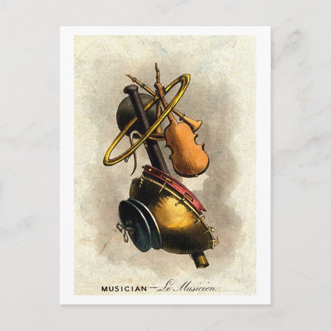 Composite Portraits of Trades: Musician Vintage Postcard (Front)