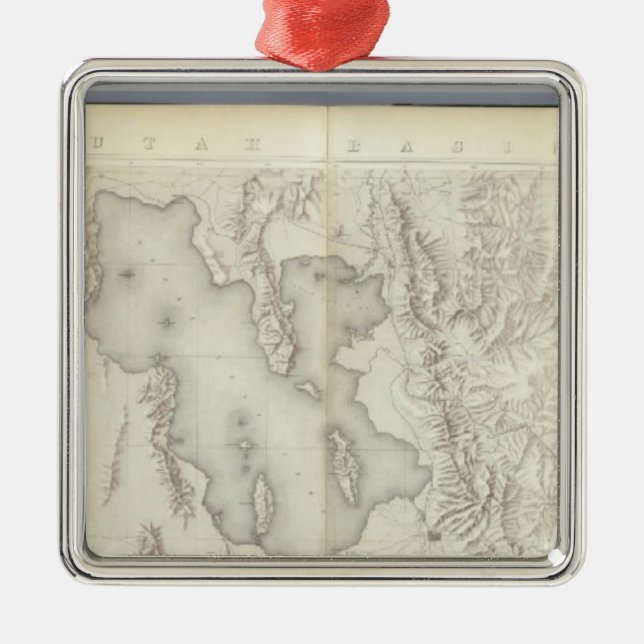 Composite Topographical maps IV Metal Ornament (Front)