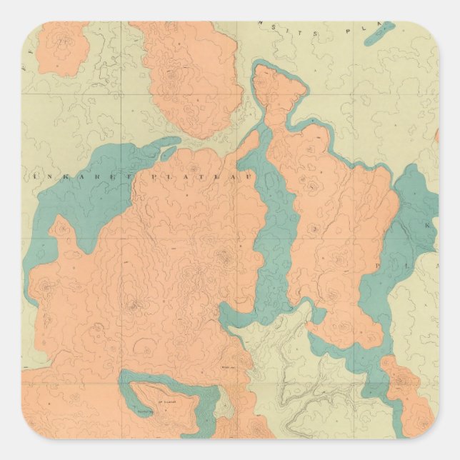 Composite Uinkaret Plateau North and South half Square Sticker (Front)