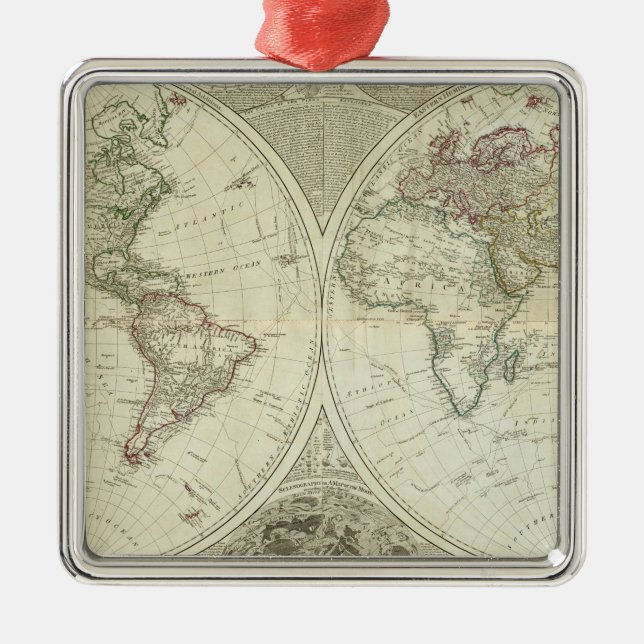 Composite World or terraqueous globe Metal Ornament (Front)
