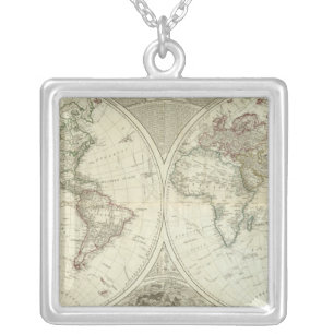 Composite World or terraqueous globe Silver Plated Necklace