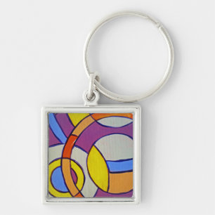 Composition #14 by Michael Moffa Keychain