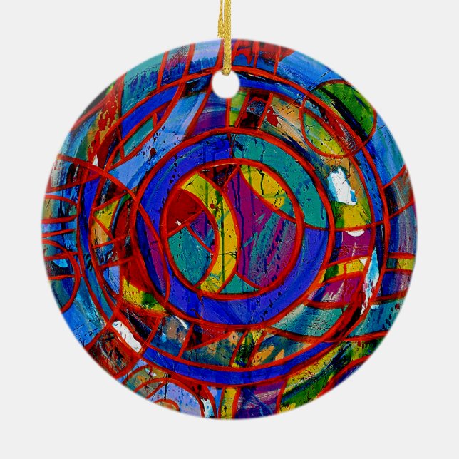 Composition #17 by Michael Moffa Ceramic Ornament (Back)