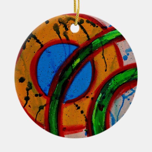 Composition #20A by Michael Moffa Ceramic Ornament (Front)