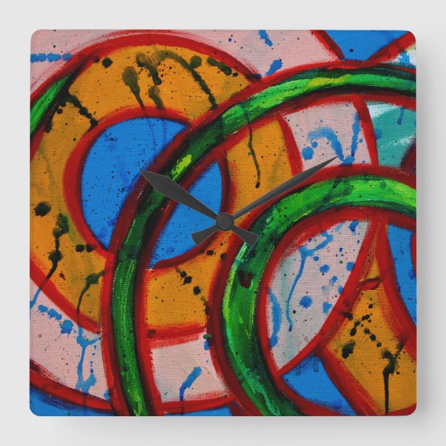 Composition #20A by Michael Moffa Square Wall Clock (Front)
