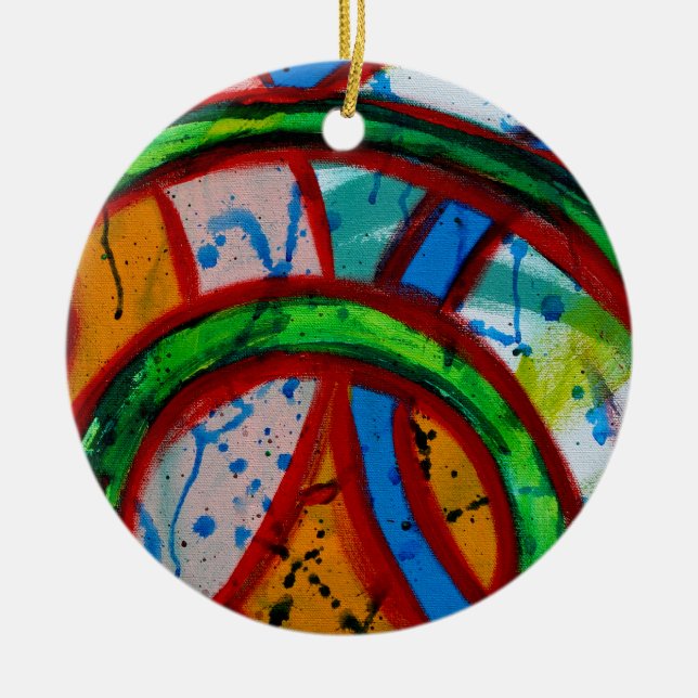 Composition #20B by Michael Moffa Ceramic Ornament (Front)