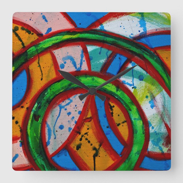 Composition #20B by Michael Moffa Square Wall Clock (Front)