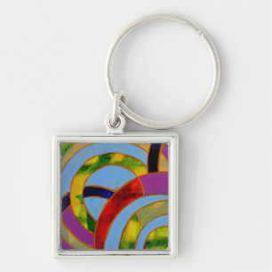 Composition #21A by Michael Moffa Keychain