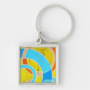 Composition #23 by Michael Moffa Keychain