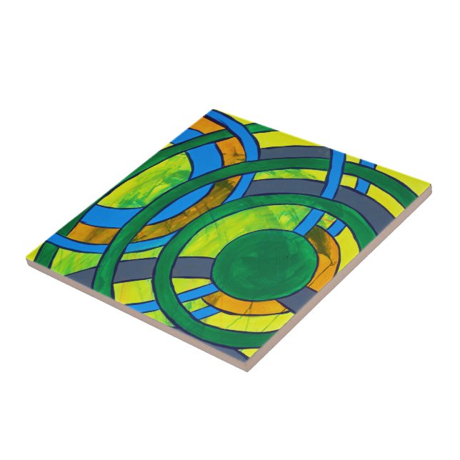 Composition #28 by Michael Moffa Ceramic Tile (Side)