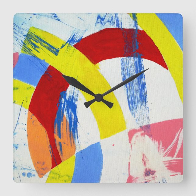 Composition #2A by Michael Moffa Square Wall Clock (Front)
