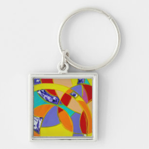 Composition #5 by Michael Moffa Keychain