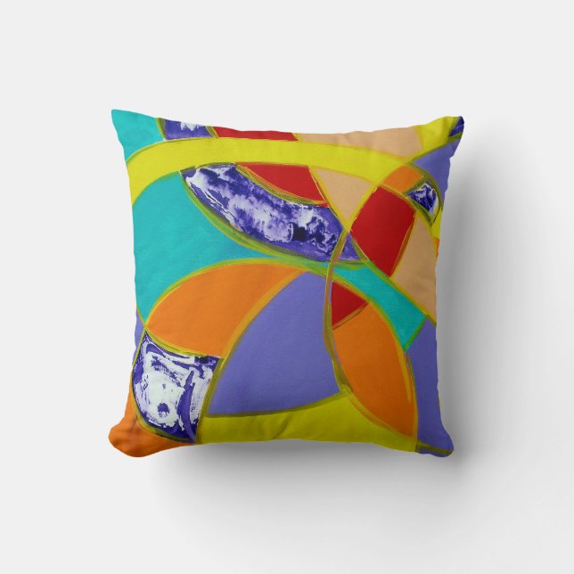 Composition #5 by Michael Moffa Throw Pillow (Front)