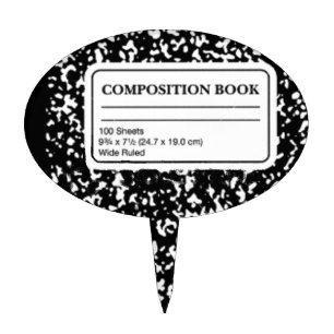 Composition Book Cake Topper