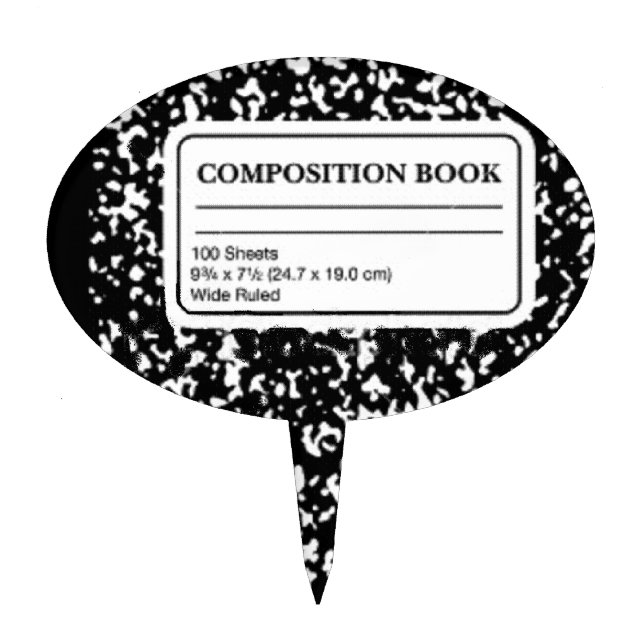 Composition Book Cake Topper (Front)