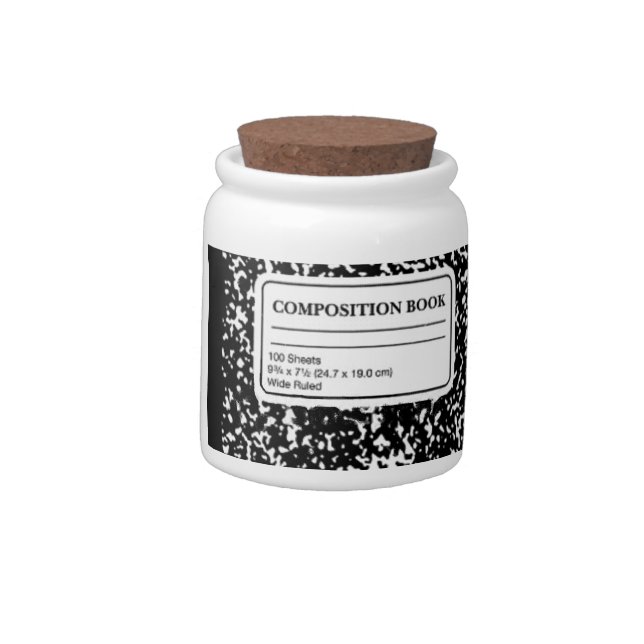 Composition Book Candy Jar (Left)