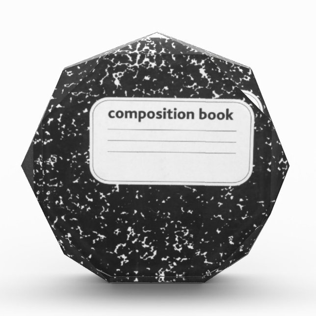 Composition Book Student Teacher Acrylic Award (Front)
